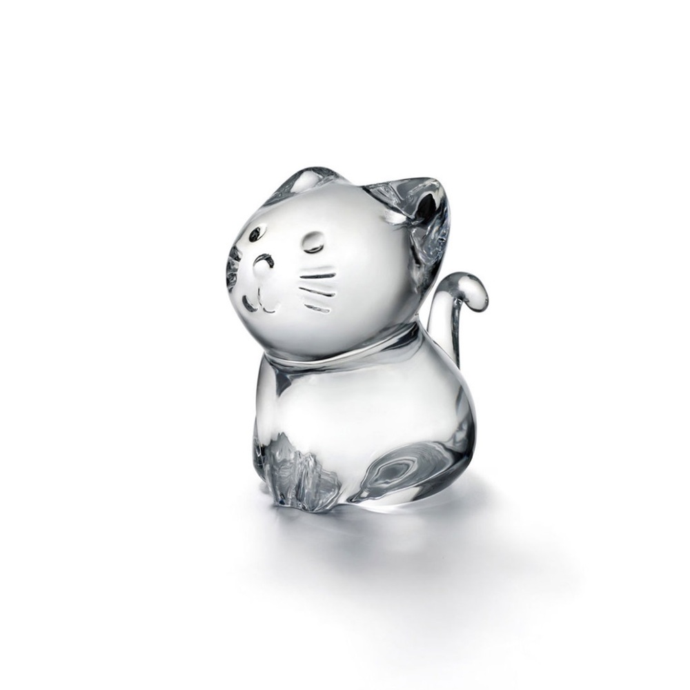 Baccarat Minimals France Crystal Cat Kitty Glass Decoration Paper Weight